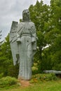 Damaged statue of angel in Haj cemetery in Slovakia, movie set piece from hollywood movie Royalty Free Stock Photo