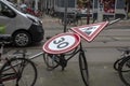 Damaged Street Sign During The Ciara Storm At Amsterdam The Netherlanders 2020