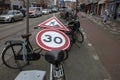 Damaged Street Sign During The Ciara Storm At Amsterdam The Netherlands 2020