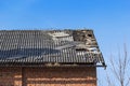 Damaged tile on the roof Royalty Free Stock Photo