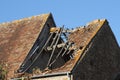 Damaged Tile roof Royalty Free Stock Photo
