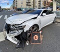 Damaged vehicle parked and awaiting removal Bronx NY