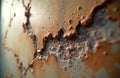 Damaged wall surface with peeling paint and visible saltpeter efflorescence. Water stains and mold indicate structural issue Royalty Free Stock Photo