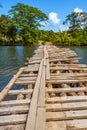 Damaged wooden bridge Royalty Free Stock Photo