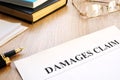 Damages claim form and pen. Insurance. Royalty Free Stock Photo