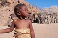 Damara child in her village