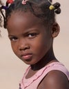 Damaraland, Namibia - August 2016: Face of an Herero Girl Royalty Free Stock Photo