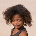 Damaraland, Namibia - August 2016: Face of an Herero Girl Royalty Free Stock Photo