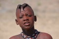 Damaraland, Namibia - August 2016: Face of an Himba Girl