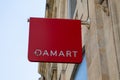 Damart logo brand and text sign wall facade entrance on clothes store