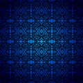 Damascus, black seamless pattern, blue. Neoclassic