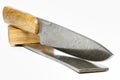 Damascus kitchen knife Royalty Free Stock Photo