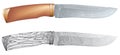 Damascus steel hunting knife vector Royalty Free Stock Photo