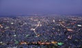 Damascus, Syria, aerial night view