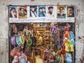 Damascus syria toyshop posters of bashar assad and terrorist and Royalty Free Stock Photo