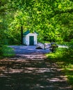Outhouse by the Virginia Creeper Trail Royalty Free Stock Photo