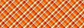 Damask background tartan texture, honey vector fabric seamless. Volume textile plaid check pattern in orange and red colors