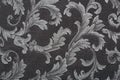 Damask, black fabric texture background