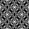 Damask black and white vector seamless pattern. Royalty Free Stock Photo