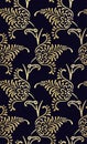 Damask design luxury  seamless pattern flowery gold Royalty Free Stock Photo