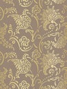 Damask design luxury vector seamless pattern flowery gold Royalty Free Stock Photo