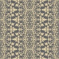 Damask double vertical border silhouette, seamless, victorian, greek