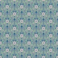 Damask dusty blue floral seamless vector pattern. Royalty Free Stock Photo