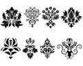 Damask emblem set Royalty Free Stock Photo