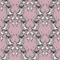 Damask floral seamless pattern. Light pink background wallpaper Royalty Free Stock Photo