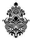 Damask flower emblem patterns design Royalty Free Stock Photo