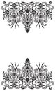 Damask flower emblem patterns design Royalty Free Stock Photo