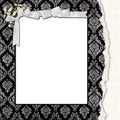 Damask frame with satin bow Royalty Free Stock Photo