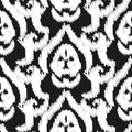 Damask ikat seamless vector wallpaper pattern. Royalty Free Stock Photo
