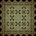 Damask Black Seamless Background. Filigree Oriental Luxury Ornament. Decorative Pattern In Mosaic Ethnic Style
