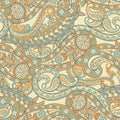 Damask paisley seamless vector pattern. Floral vintage background. Royalty Free Stock Photo