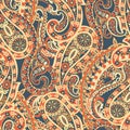 Damask paisley seamless vector pattern. Floral vintage background. Royalty Free Stock Photo