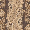 Damask paisley seamless vector pattern. Floral vintage background. Royalty Free Stock Photo