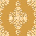 Damask Pattern With Arabesques Seamless Background