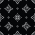 Damask seamless black and white vintage vector wallpaper Royalty Free Stock Photo