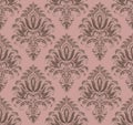 Damask seamless emboss pattern background. Vector classical luxury old damask ornament, royal victorian seamless texture Royalty Free Stock Photo