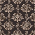 Damask seamless emboss pattern background. Vector classical luxury old damask ornament, royal victorian seamless texture Royalty Free Stock Photo