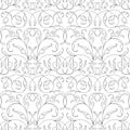 Damask seamless floral pattern black background Royalty Free Stock Photo