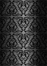 Damask seamless floral pattern. Royal wallpaper. Black tracery on a black background. Royalty Free Stock Photo