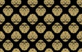 Damask seamless floral pattern. Royal wallpaper. Flowers on a black background Royalty Free Stock Photo