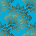 Damask seamless Golden ornament. Traditional vector pattern. Classic oriental background