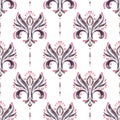 Damask seamless pattern for boys and girls. Baroque ornament. Luxury watercolor trendy texture. Vintage retro old styled