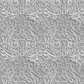 Damask seamless pattern. 3D element with shadow and highlight.