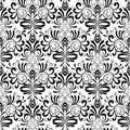 Damask seamless pattern. Floral vintage black white background. Royalty Free Stock Photo