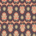 Damask Seamless Pattern With Flowers In Indian Style.