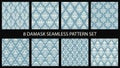 Damask seamless pattern set. Vintage royal backgrounds. For print and web. Vector Royalty Free Stock Photo